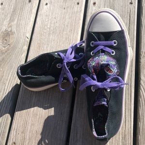 Purple Paisley Double Tongued Converse